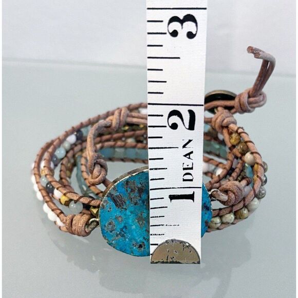 ANANTA STONES Healing Ocean Jasper Beaded Wrap Bracelet Handcrafted - Picture 4 of 5